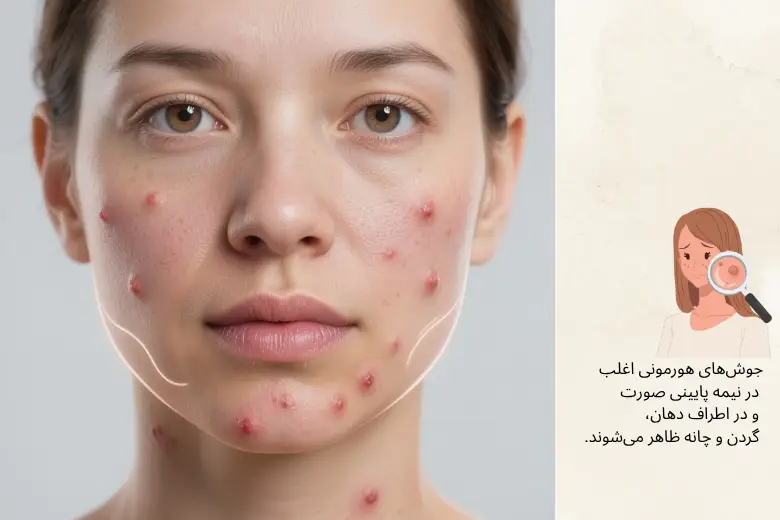 جوش‌های هورمونی کجای صورت می‌زنند؟ | مجله دافی 